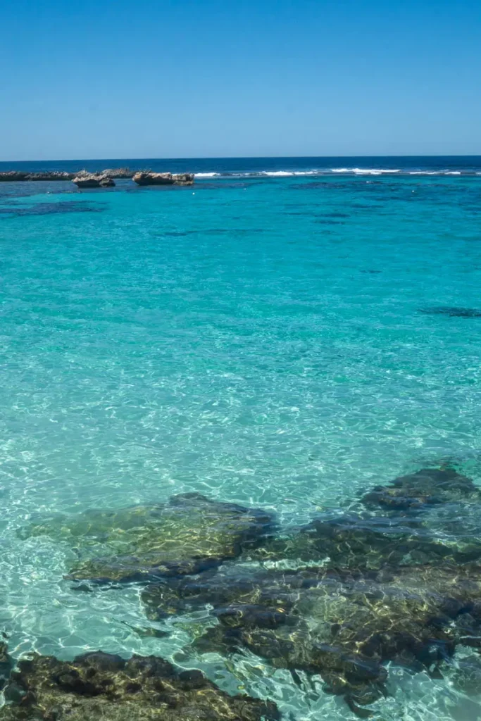 Beautiful blue and clear sea at Rottnest